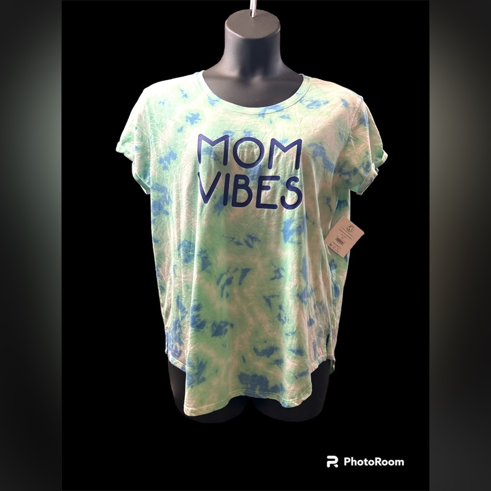 NWT WAY TO CELEBRATE BLUE/GREEN TIE DYE MOM T-SHIRT SIZE XL